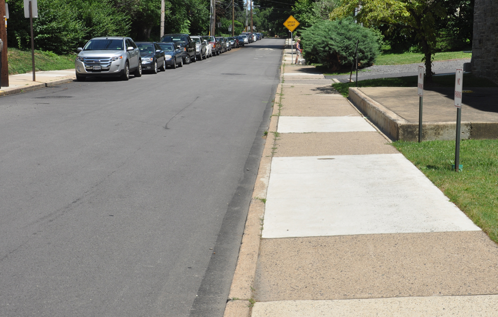 Examples of poor sidewalk construction on Greenwood Ave, Jenkintown